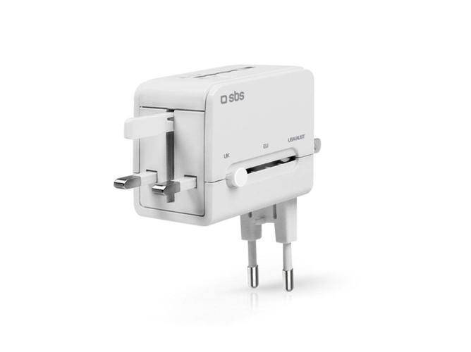 Adaptador de viaje universal SBS con puerto USB 500 mAh