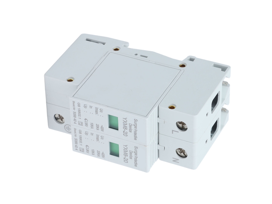 Protector Contra Sobretensiones Yxm8-20 De 2 Polos Y 20 Ka Y 220 V Para Uso Doméstico.