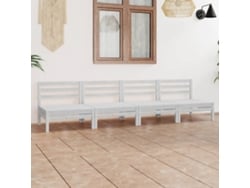 Conjunto de salón de jardín de 2 piezas de pino macizo blanco Dkd Home Decor