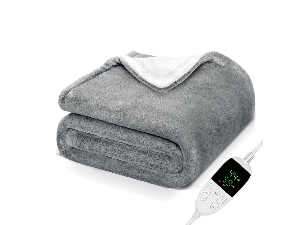 Manta eléctrica de 6 velocidades para sofá de 150 x 130 cm con temporizador de 10 horas y protección contra sobrecalentamiento para oficina Zeuxo