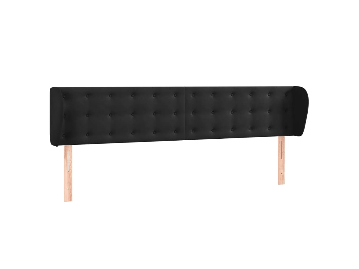 Cabecero de cama de terciopelo negro con solapas MAISON EXCLUSIVE (183x23x78 cm)