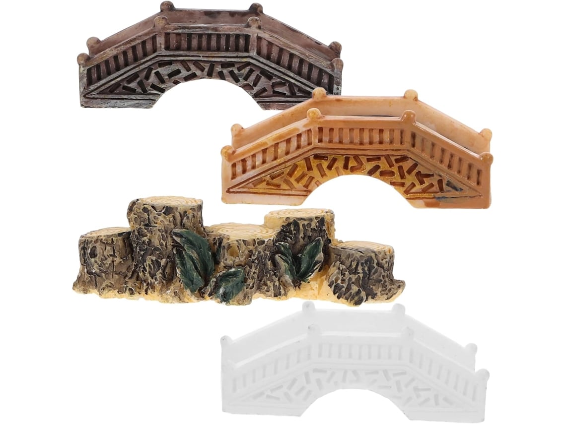 Inoomp Juego De 4 Puentes Decorativos En Miniatura, Fabricados En Pvc, Ideales Para Jardines En Miniatura Y
