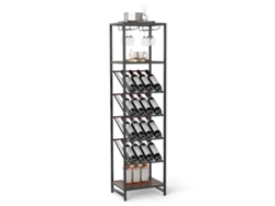 Bodega de vinos de 7 niveles con soporte para copas, estantes y estructura metálica NORTHIX | NORTHIX
