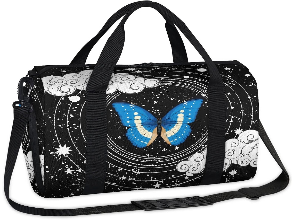 Bolsa Deportiva Diseño Étnico Mariposa Bolso Tote Informal Para Fines Semana Viajes Gimnasio Niños Chicos M