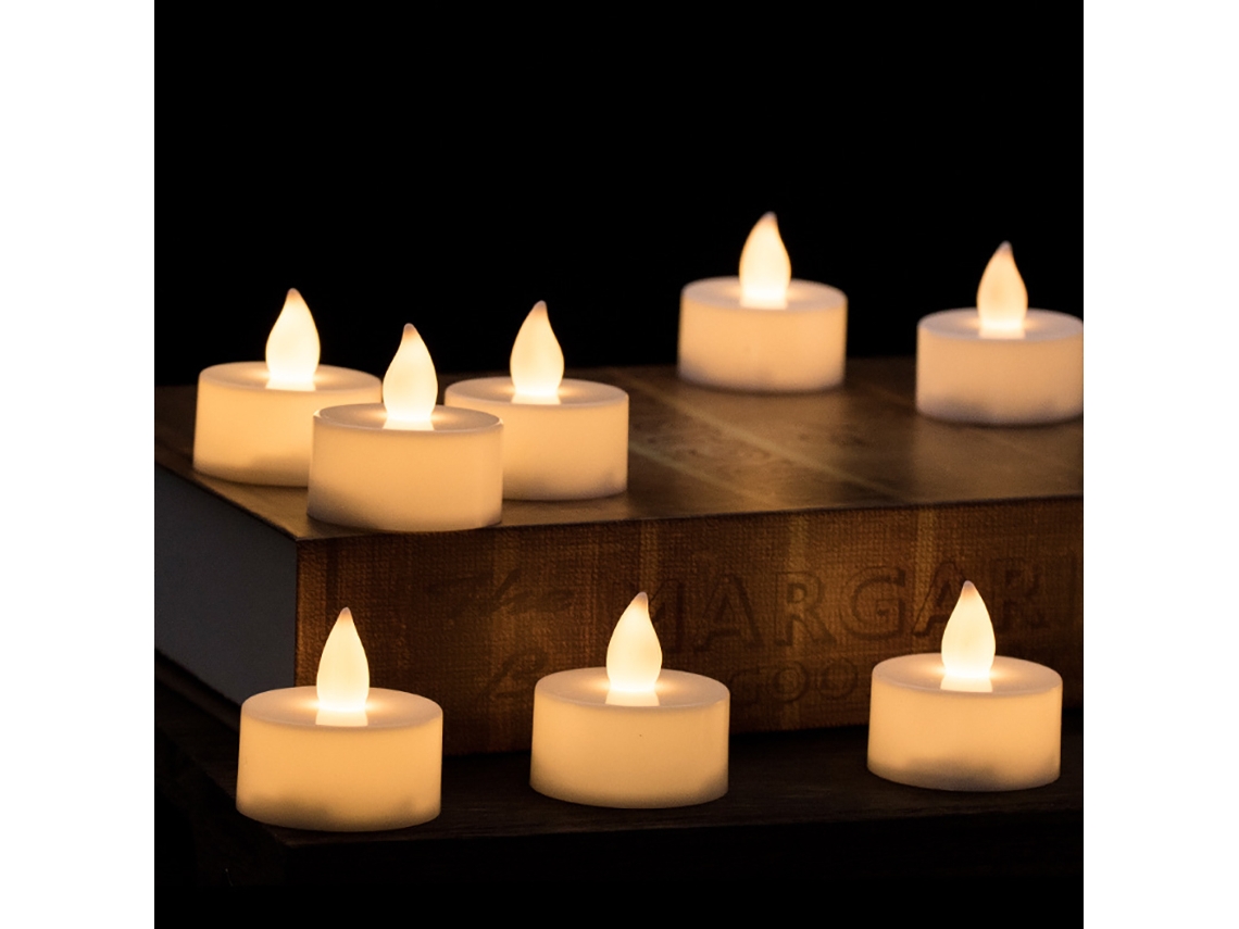 24 unids parpadeando LED Talights Control remoto Batería APotada por batería Velas sin llama para la fiesta para el hogar Decoración navideña de cumpleaños | Velas SLD