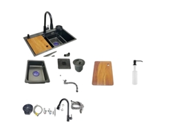 Fregadero de cocina nano, acero inoxidable, múltiples opciones de tamaño OEM