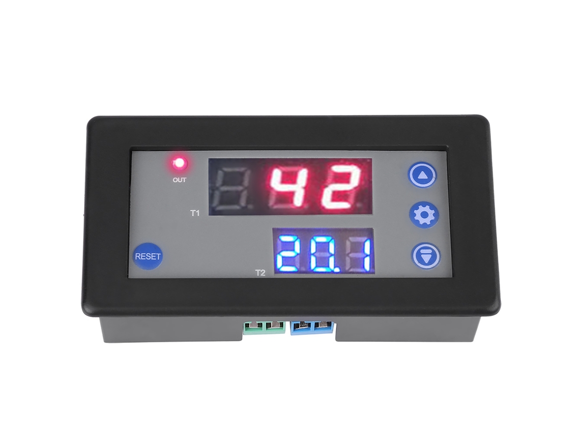 Módulo De Relé Temporizador Digital Con Retardo De Ciclo, Pantalla Led, Doble Fuente De Alimentación, 12 V, 10 A, 1500 W, 3 Intervalos.