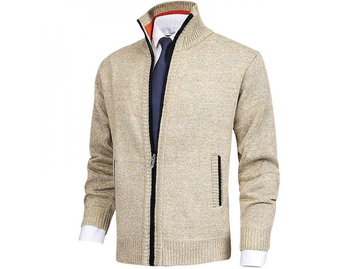 2026-jersey Casual De Otoño Para Hombre Con Botones Cuello Alto Slim Fit Tuc Xxl Rojo Vino