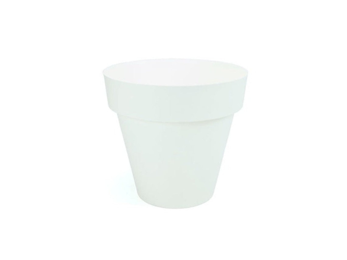 PLASTIKEN TES - Maceta Redonda Clásica Diámetro 22 cm Capacidad 45L Blanco