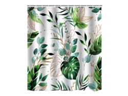 Juego de cortinas de ducha bohemias, diseño abstracto verde, decorativas y lavables, con ganchos KOFIHETY