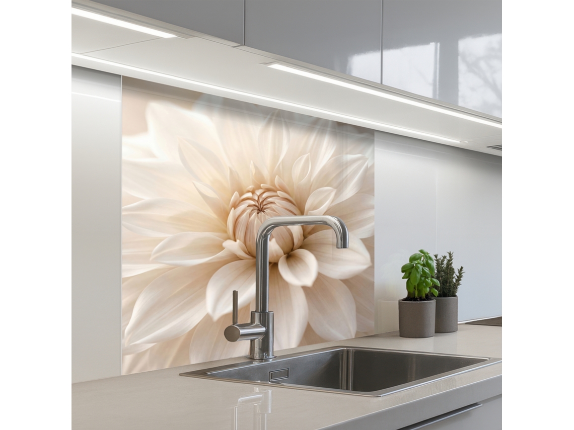 Salpicaderos De Cocina Flor - Dalia - Blanco 80x80 Cm