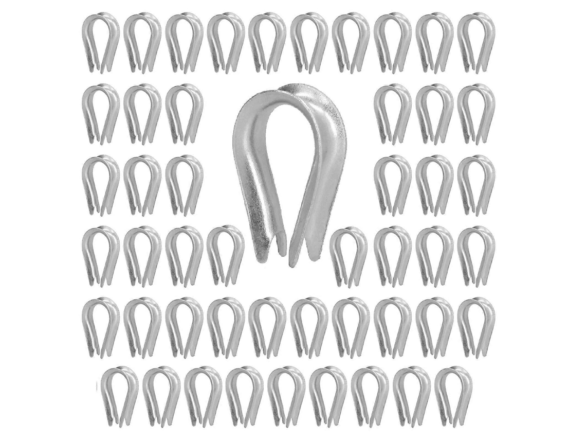 50 Dedos De Cable Acero Inoxidable Clip Anclaje Herramientas Rigging Construcción Naval M3(3mm)