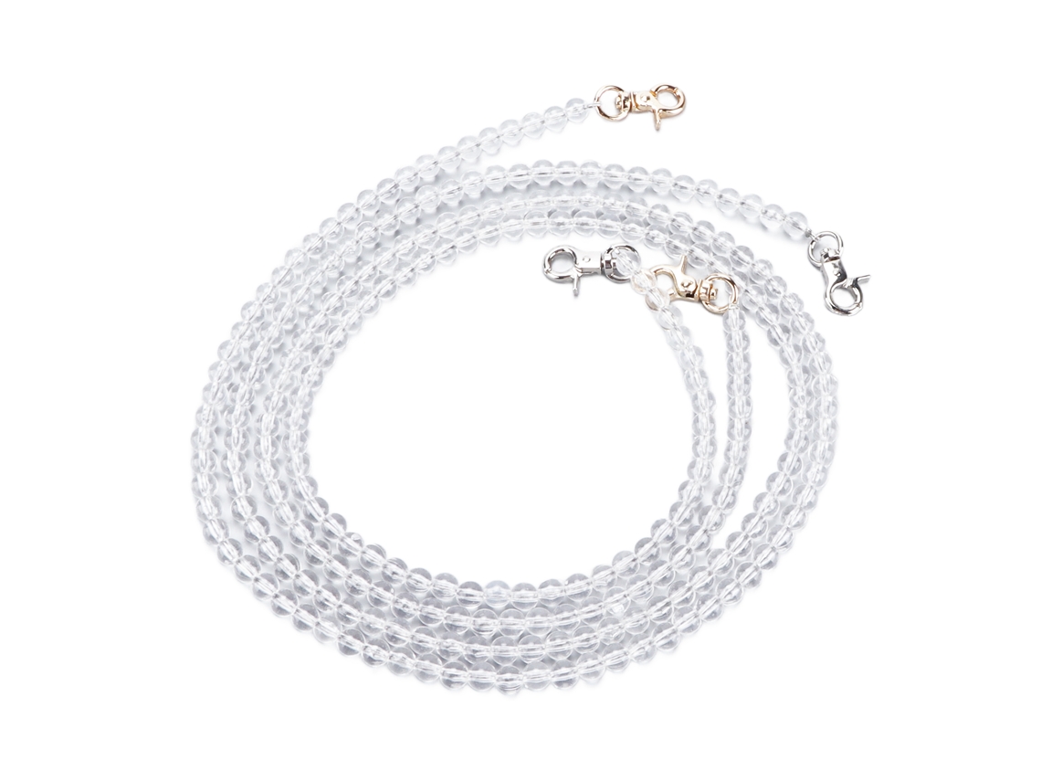 Decoração de Cordão com Pérolas de Acrílico 8mm Transparente para Casamento 1.2m