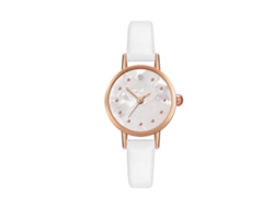 Reloj De Pareja Para Hombre Y Mujer Con Correa De Piel Sintética, Esfera Redonda Y Movimiento De Cuarzo Blanco.