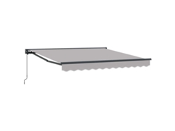 Toldo retráctil gris claro de 350x250 cm, aluminio y tela HARLANV1