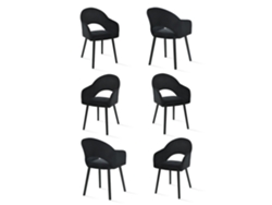 Sillas De Comedor Goeurvant 1316(pack De 6, Negro, Terciopelo)