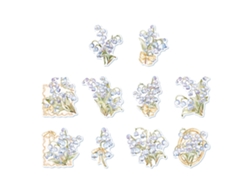 30 pegatinas florales multiusos, pegatinas decorativas florales únicas para manuales, cuadernos, álbumes, lirios del valle