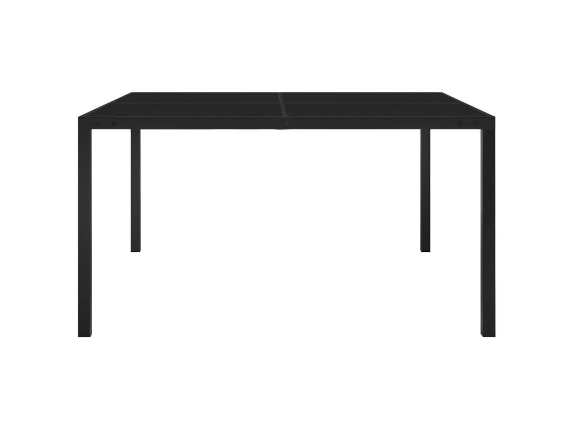 Mesa de jardín LOVELY HOME de acero y vidrio en color negro (130 x 130 x 72 cm)