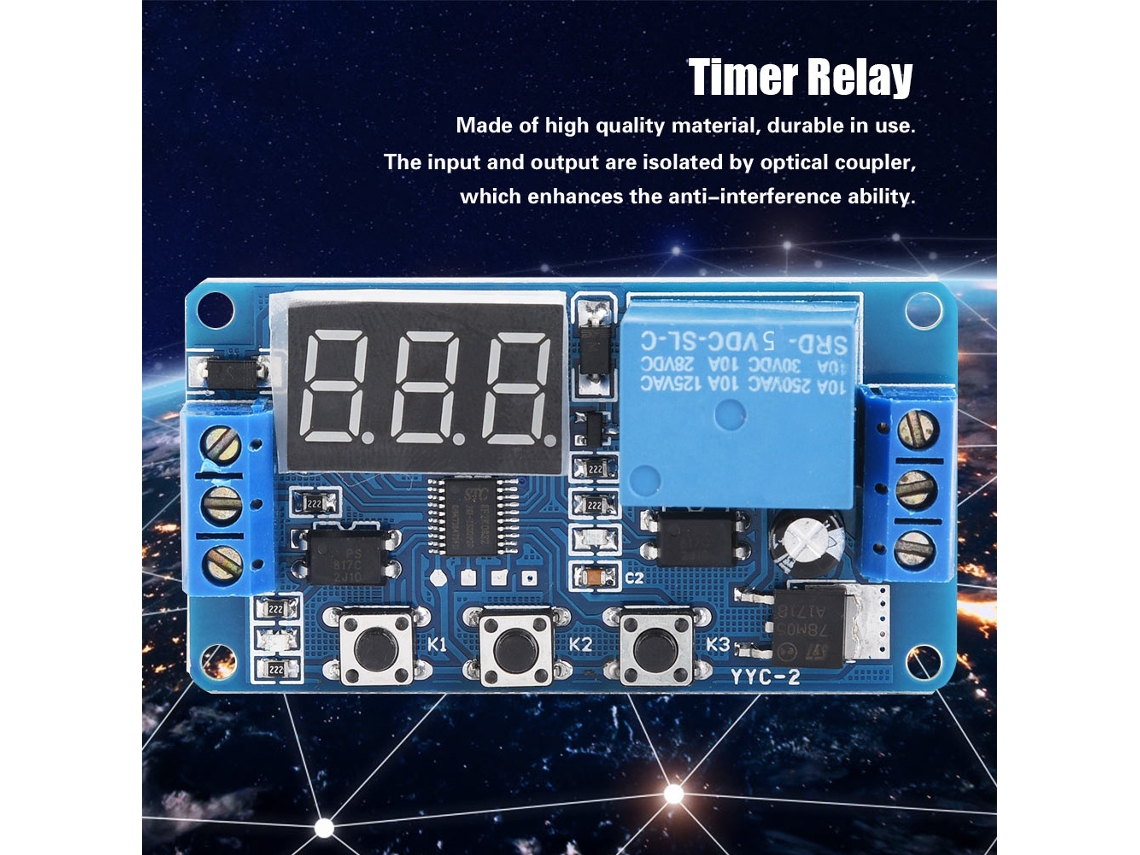 Omni-módulo De Relé De Temporizador Ajustable Con Pantalla Led Para Control Automático (5v)