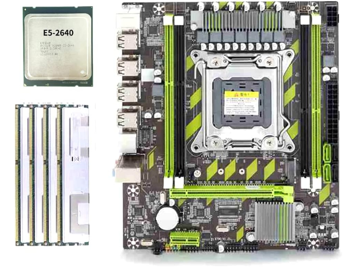 Lote De 4 Placas Base X79 Xeon E5 2640, Cpu E5 2640, Socket Lga2011, 16 Gb De Ram Ddr3 Pc3 10600r 1333 Mhz