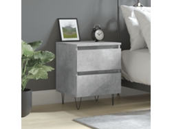 Mesita de Noche 40X35X50Cm Derivados Madera Gris Cemento