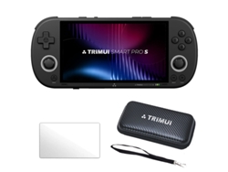 Consola Retro Szsmart Trimui Smart Pro S De 4,96" Ips Linux Wifi Bt 30+ Simuladores 256gb Con 16000 Juegos + Bolsa + Cristal Templado - Negro
