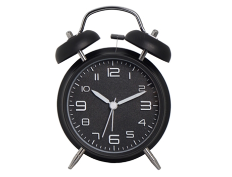 Reloj despertador digital estéreo de 4 pulgadas, reloj silencioso clásico creativo con campana doble para estudiantes