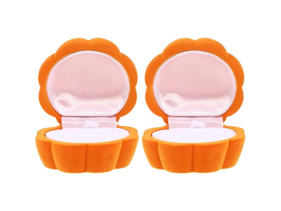 Caja Para Anillos Linjou De 2 Piezas Con Diseño De Calabaza De Peluche Para Regalo Y Decoración