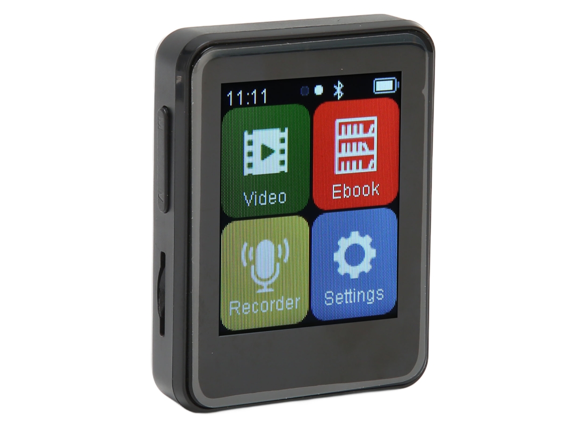 Reproductor MP3 Bluetooth Yizhood D2 de 1,8 pulgadas con tarjeta TF de 128 GB (negro)