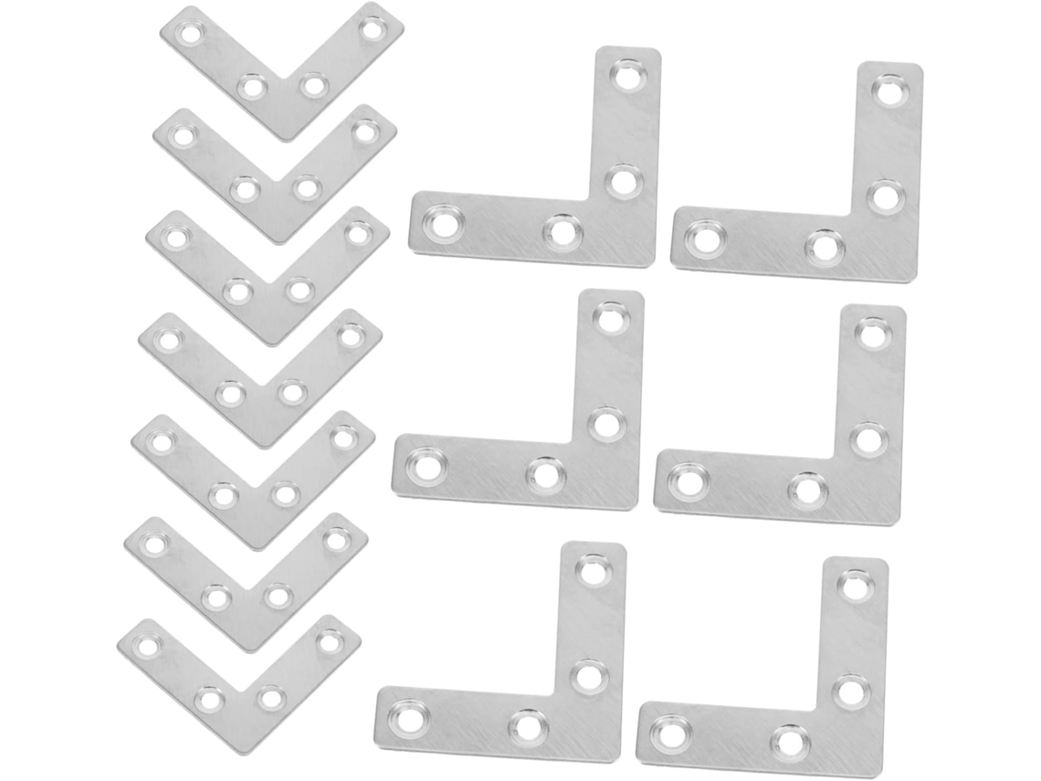 Juego de soportes de esquina de acero inoxidable