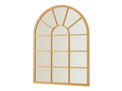 Espejo de pared Villalago cuadriculado en forma de ventana MDF 80 x 60 cm - Dorado [EN.CASA]