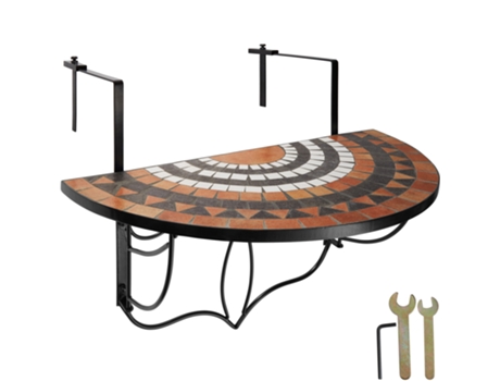 Balcn Plegable Talk TECTAKE para Macetas De Mosaico De 75X65X62 Cm