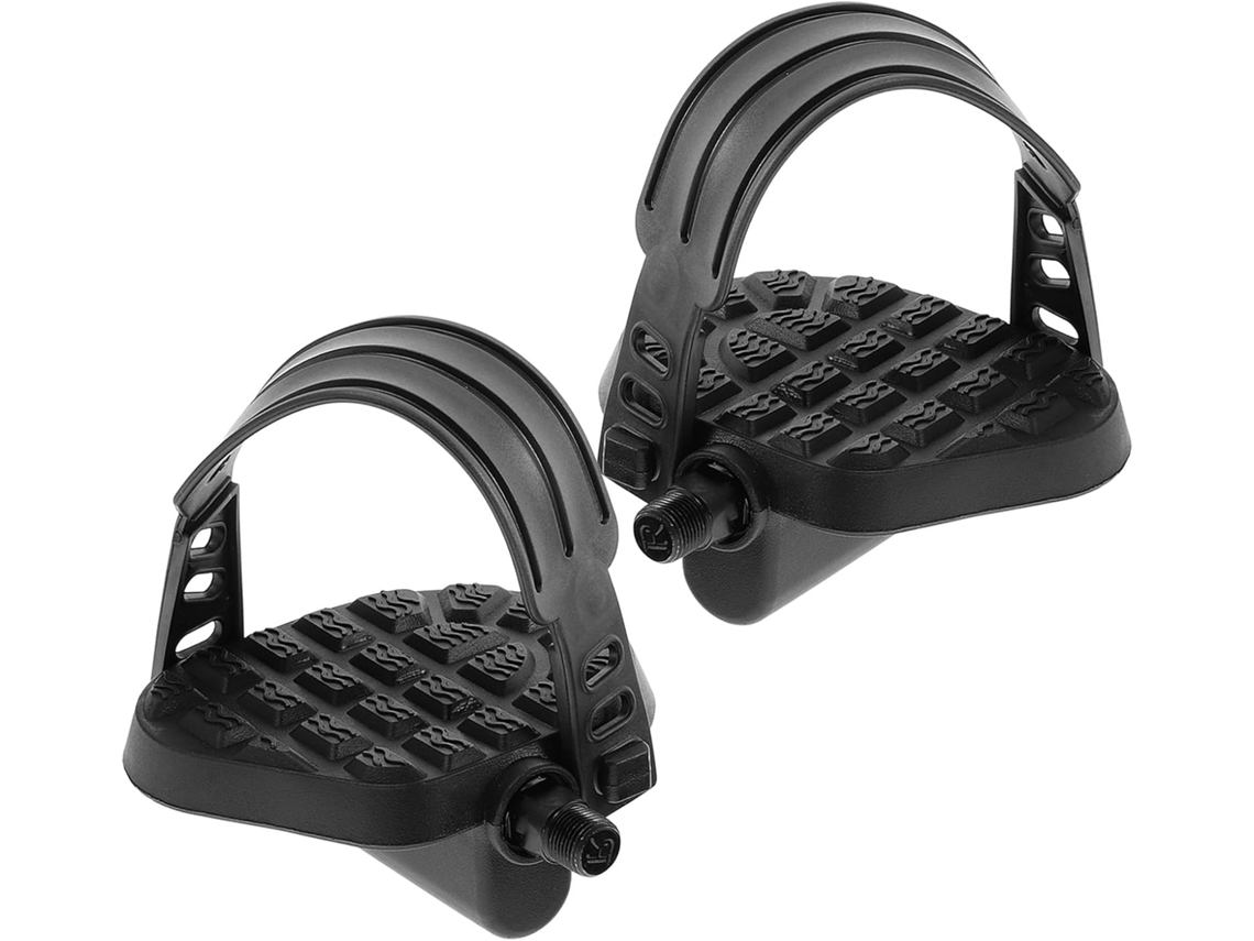 Pedales Ligeros De Plástico Negro Para Bicicleta Estática, Juego De 2 Piezas Con Correas.