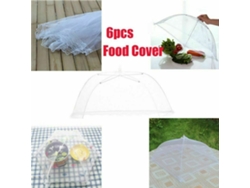 6 Unidades De Carpa Plegable De Malla De 17'' Para Cubrir Alimentos, Ideal Para Picnics Y Barbacoas, Protegiendo Contra Insectos.