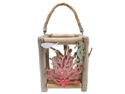 Portavelas SIGNES GRIMALT Peces Gris Madera 17x19x17 cm