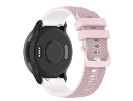 Correa de Silicona dos colores 22mm textura de rejilla para Suunto 5 Peak/Samsung Galaxy Watch3 45mm/Huawei Watch 3 - rosa/blanco