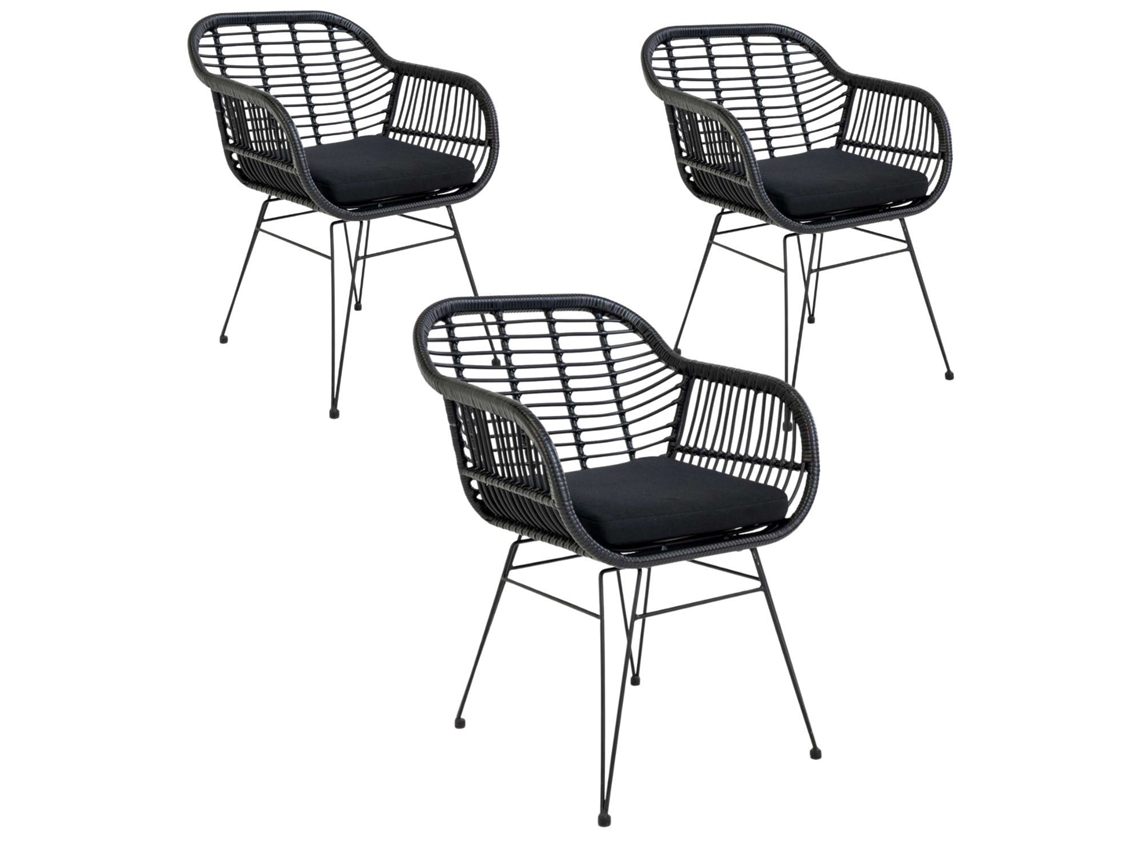 6 sillones de jardín negros TRIESTE HOUSE NORDIC
