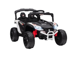 Coche eléctrico infantil con mando a distancia, sistema de doble motor, color blanco.