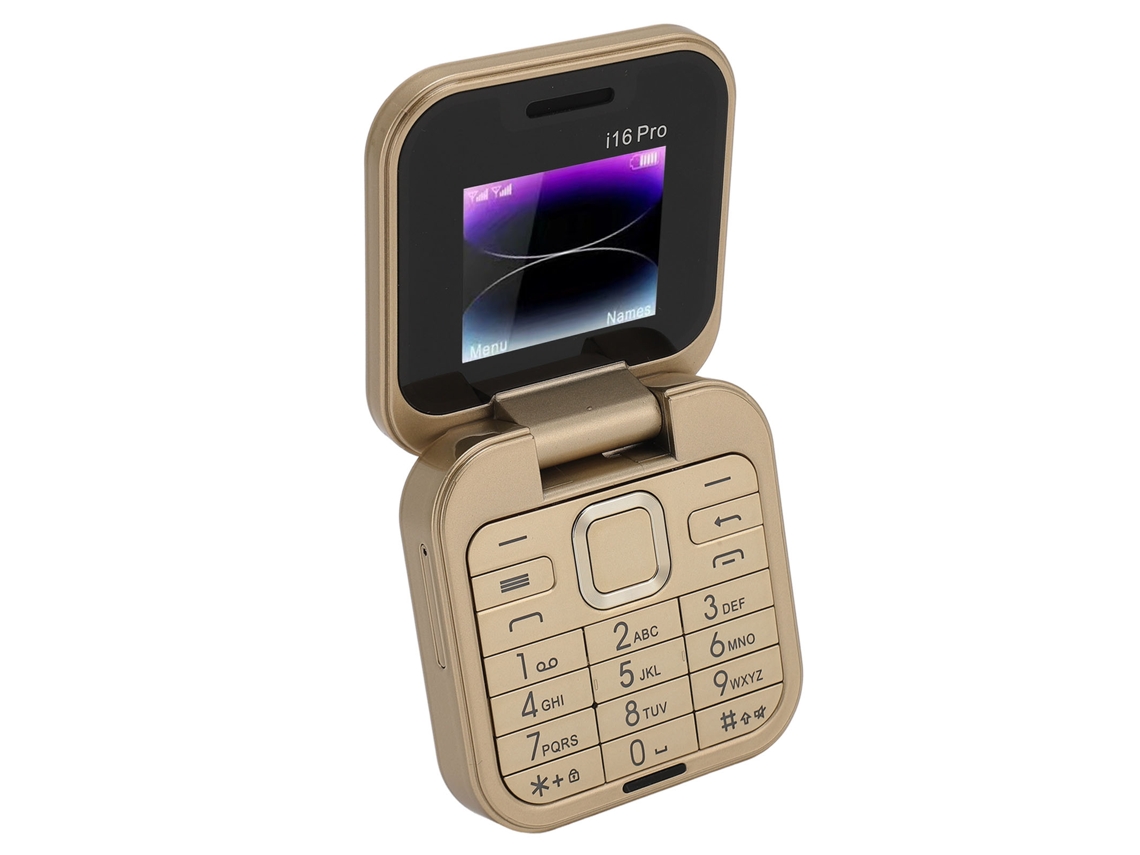 Teléfono Plegable Senior 2g Dual Sim 1.77 Pulgadas 1000mah 3 Ranuras Botones Grandes Dorado