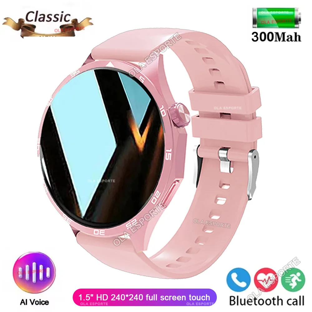 (rosa)gps Track Smartwatch Con Pantalla Amoled, Soporta Nfc, Llamadas Bluetooth, Resistente Al Agua, Monitoreo De Salud Del Sueño