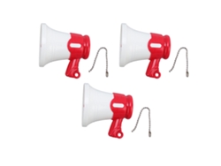 Ats-3pcs Mini Megáfono Juguete Niños Música Altavoz Llavero Con Canciones Incorporadas Para Juego De Rol Pretendido Niños Rojo