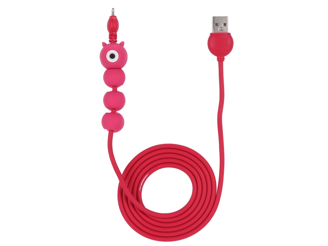 Cable De Datos De Carga Con Ventosa Usb Para Teléfono. Carga Rápida Y Transmisión De Datos. Rojo