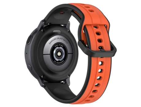 Correa de Silicona dos colores 20mm para Samsung Galaxy Watch Active2 44mm 40mm - naranja/negro