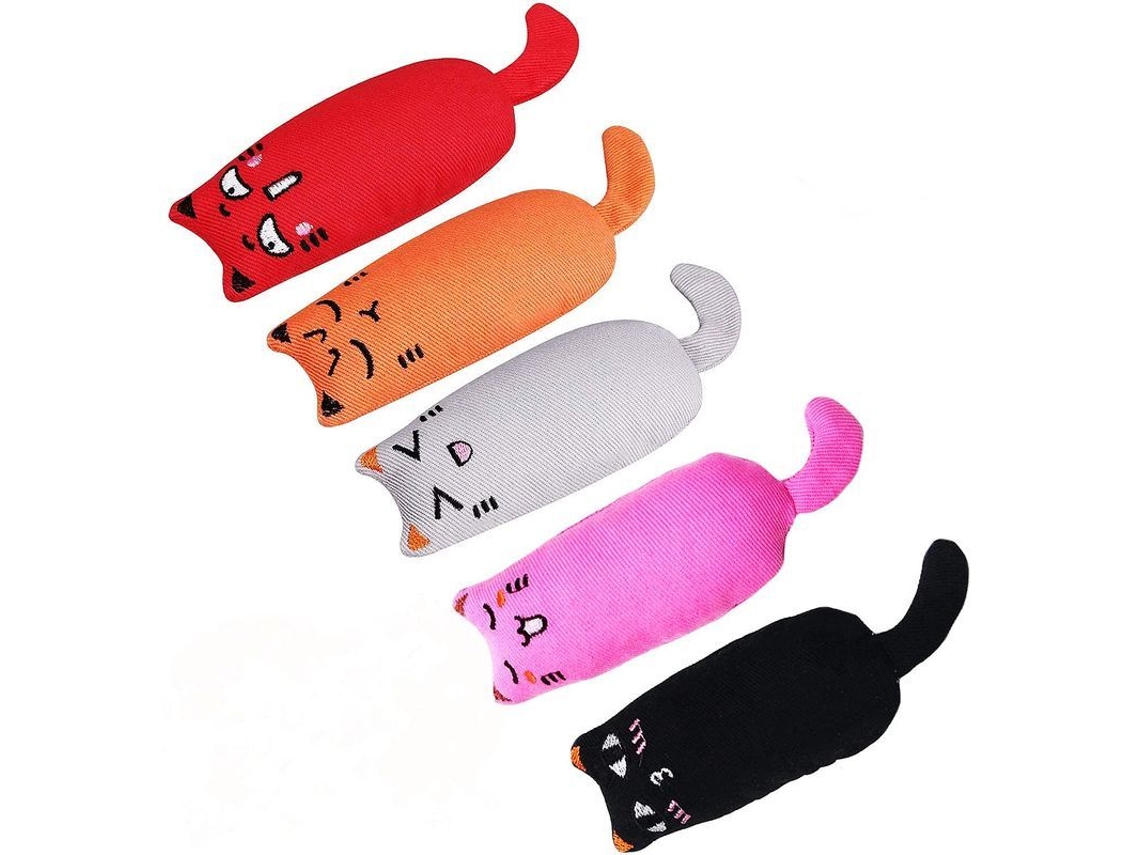 2026-46759-juguetes De Plush Con Catnip Linjou Pack De 5 Para Gatos Jugar Raspar Morder Limpiar Dientes 6.5 Pulgadas