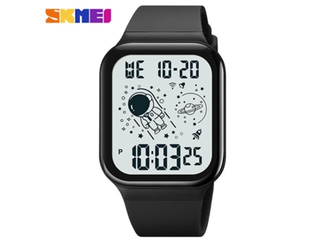 Reloj multifunción resistente al agua para hombre, relojes cuadrados digitales LED, máquina blanca y negra LUUCOZK