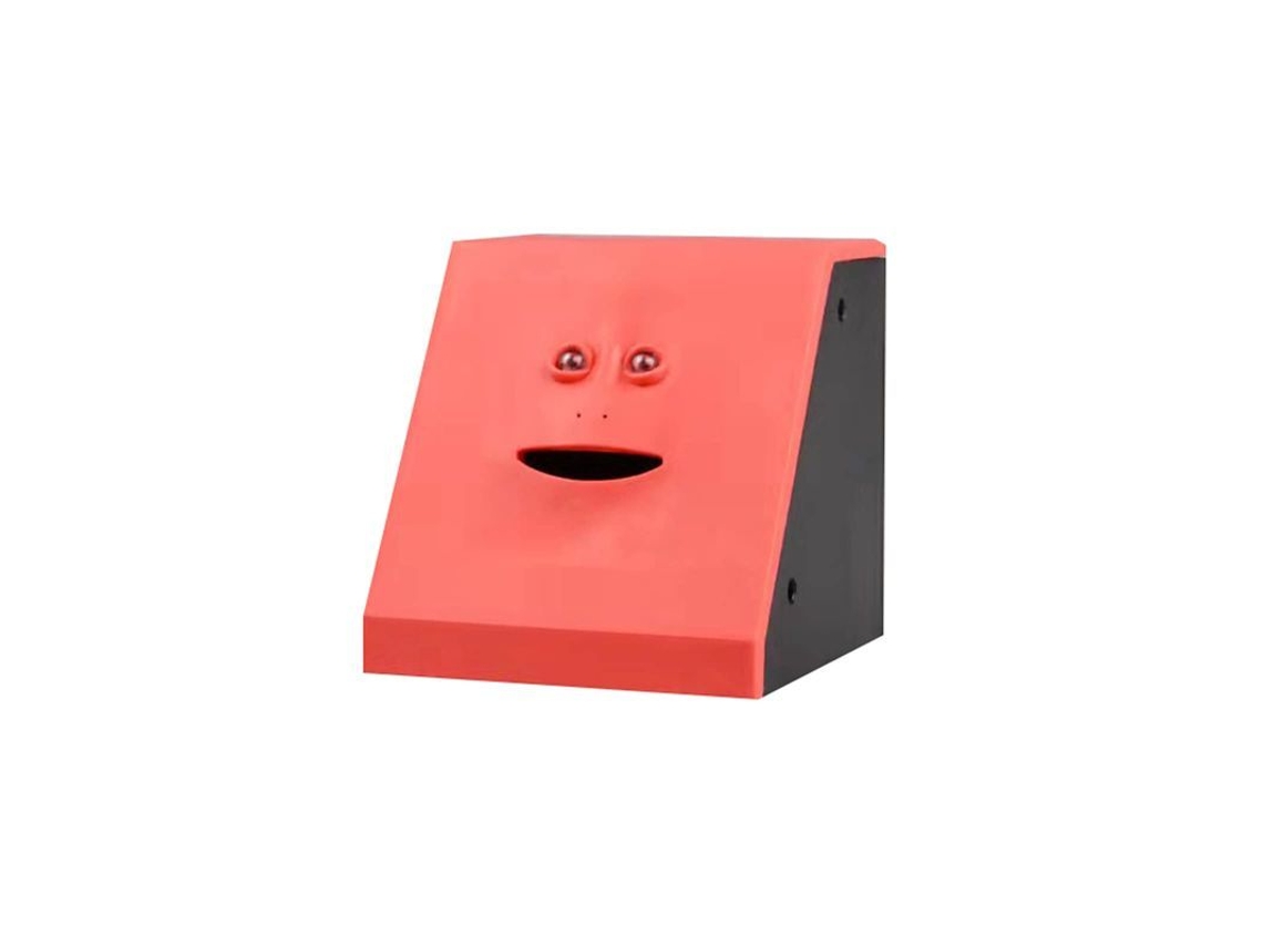 Hucha Con Cara Que Se Come Las Monedas, Juguete Automático Tipo Cerdito, Regalo Para Niños (rojo)