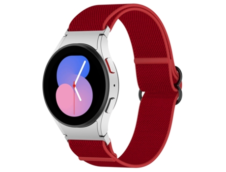 Correa de reloj inteligente para Samsung Galaxy Watch 5 44 mm Correa de reloj con hebilla negra elástica de nailon (rojo)