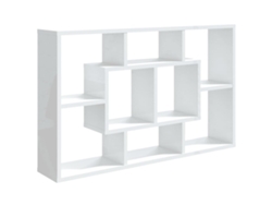 Maison Exclusive - Estantería Pared Madera Ingeniería Blanco Brillo 85x16x52,5 Cm