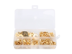 Ycy-kit 150pcs Conectores Anillo Terminal Cable Electrico Laton Crimpado Con Caja De Almacenamiento Oro