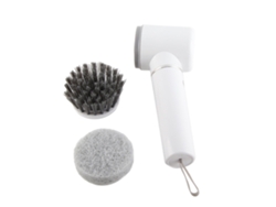 Escova de limpeza elétrica rotativa Rebe-Cleaner para cozinha e banheiro com 2 cabeças de escova.